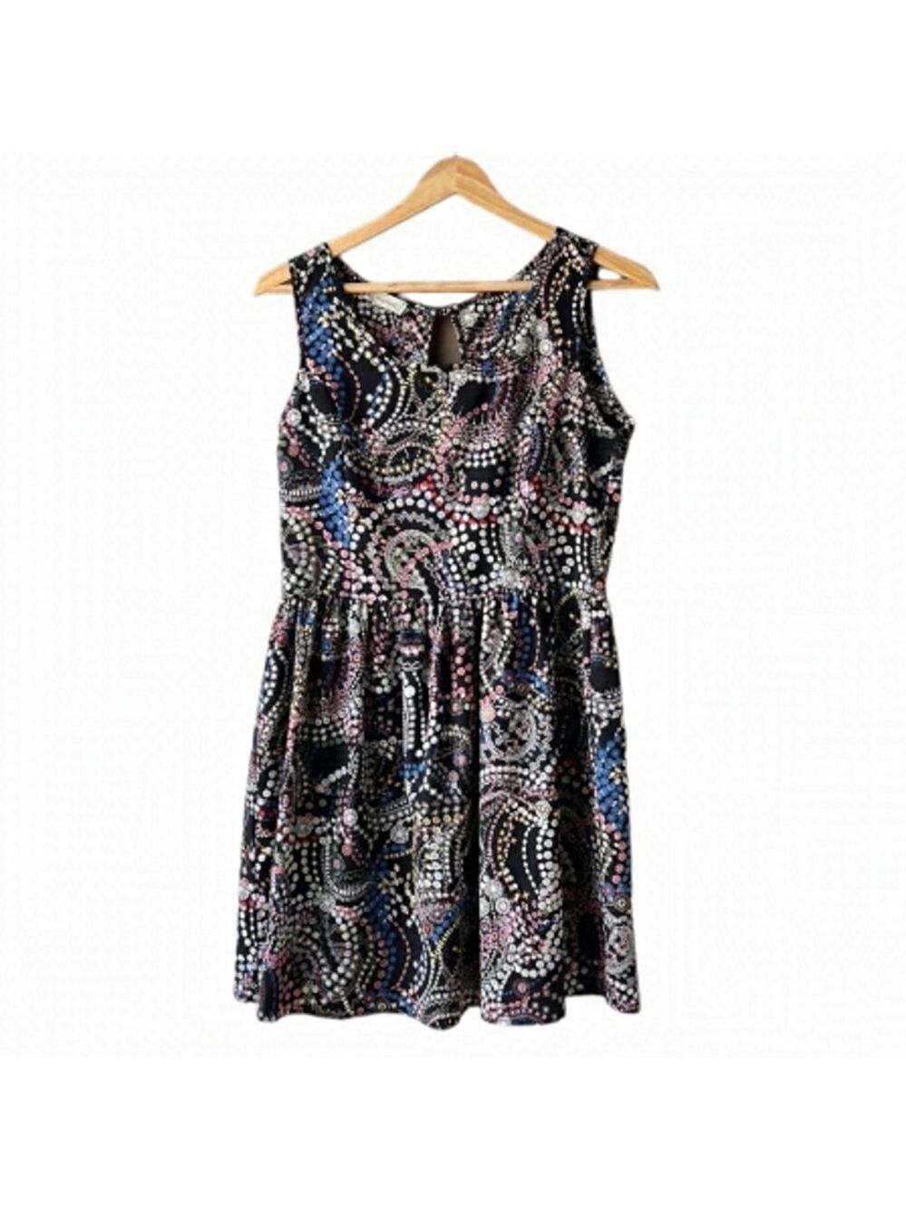 HONEY PUNCH Black Printed Babydoll Tunic Dress Size M/L